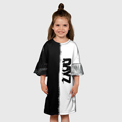 Платье клеш для девочки Dayz черно белый ужас, цвет: 3D-принт — фото 2