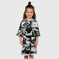 Платье клеш для девочки Geometry dash gamer, цвет: 3D-принт — фото 2