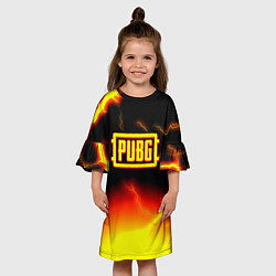 Платье клеш для девочки PUBG огненный шторм из молний, цвет: 3D-принт — фото 2