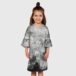 Платье клеш для девочки Абстракция - gray mood, цвет: 3D-принт — фото 2