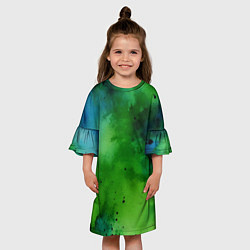 Платье клеш для девочки Акварелика, цвет: 3D-принт — фото 2