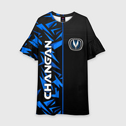 Платье клеш для девочки Changan - blue uniform, цвет: 3D-принт