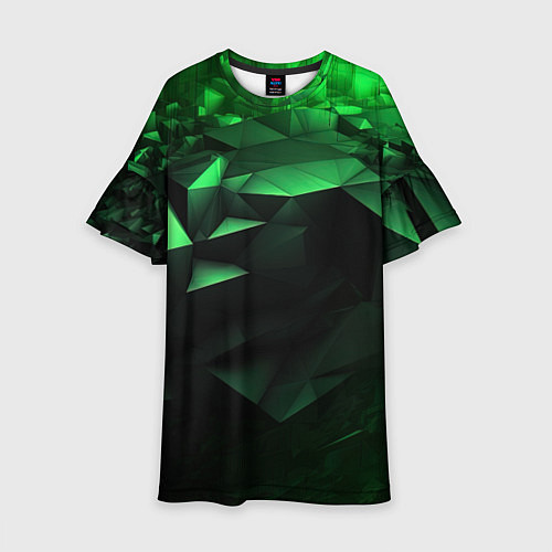 Детское платье Видение зеленого в абстракции / 3D-принт – фото 1