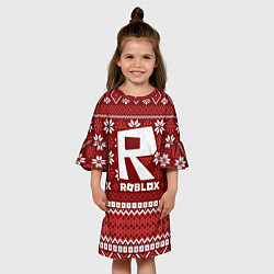 Платье клеш для девочки Roblox christmas sweater, цвет: 3D-принт — фото 2