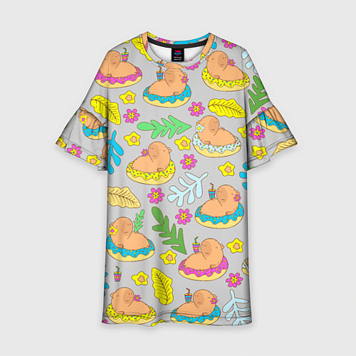 Детское платье Семья капибар на отдыхе / 3D-принт – фото 1