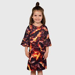 Платье клеш для девочки Бурлящая лава, цвет: 3D-принт — фото 2