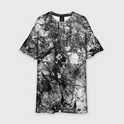 Платье клеш для девочки Белый лес камуфляж, цвет: 3D-принт