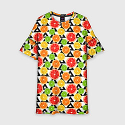 Платье клеш для девочки Citrus pattern, цвет: 3D-принт