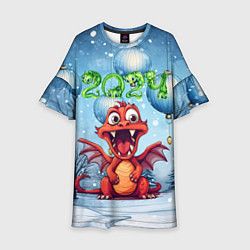 Детское платье Красный дракон 2024