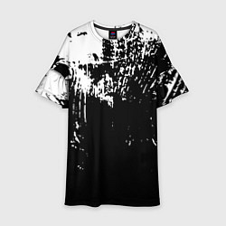 Детское платье Черно-белый гранж текстуры дерева