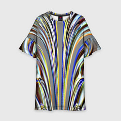 Платье клеш для девочки Струйчатый перламутровый узор, цвет: 3D-принт