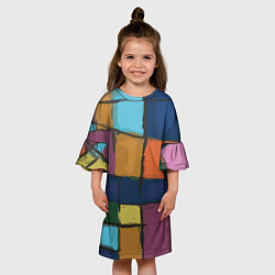 Платье клеш для девочки Эклектика клее, цвет: 3D-принт — фото 2