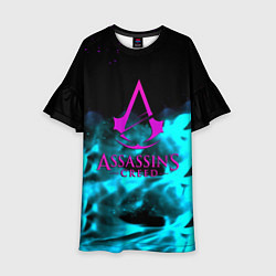 Детское платье Assassins Creed flame neon