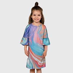 Платье клеш для девочки Цветной вихрь, цвет: 3D-принт — фото 2