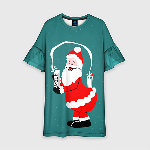 Детское платье Веселый санта наливает молоко / 3D-принт – фото 1