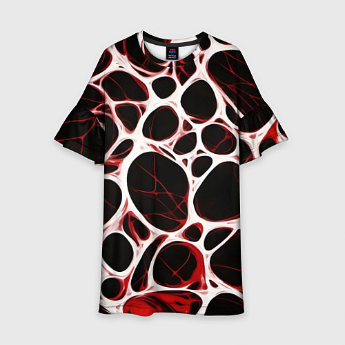 Детское платье Красная морская волна / 3D-принт – фото 1