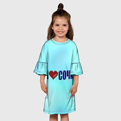 Платье клеш для девочки Сочи любимый город, цвет: 3D-принт — фото 2