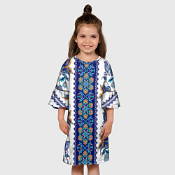 Платье клеш для девочки Цветочный этнический орнамент, цвет: 3D-принт — фото 2