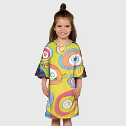 Платье клеш для девочки Хиппи арт, цвет: 3D-принт — фото 2