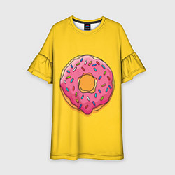 Платье клеш для девочки Пончик Гомера, цвет: 3D-принт
