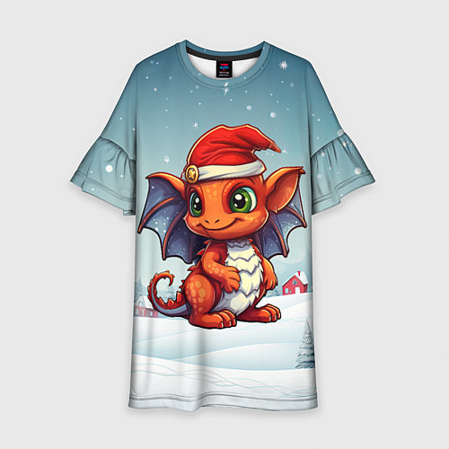Детское платье Символ нового 2024 года дракон / 3D-принт – фото 1