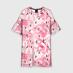 Детское платье Стая розовых фламинго
