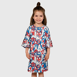 Платье клеш для девочки Русские матрешки, цвет: 3D-принт — фото 2