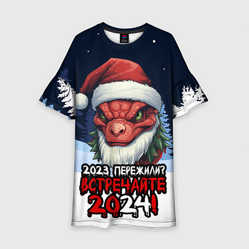 Детское платье Красный злой дракон 2024 / 3D-принт – фото 1