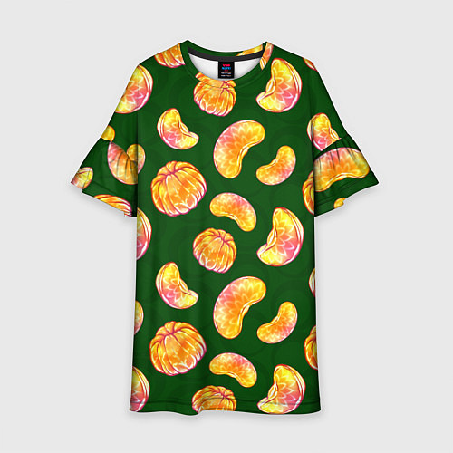 Детское платье Мандариновые дольки / 3D-принт – фото 1