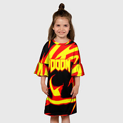 Платье клеш для девочки Doom eternal fire storm, цвет: 3D-принт — фото 2