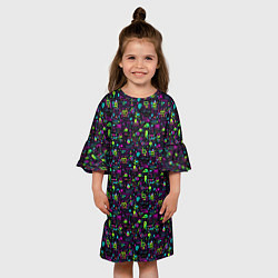 Платье клеш для девочки Принт в стиле киберпанк, цвет: 3D-принт — фото 2