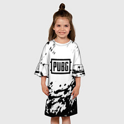 Платье клеш для девочки PUBG black color splash game, цвет: 3D-принт — фото 2