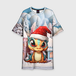 Платье клеш для девочки Маленький дракончик 2024 год, цвет: 3D-принт