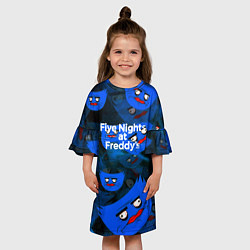 Платье клеш для девочки Huggy Wuggy x Five Nights at Freddys, цвет: 3D-принт — фото 2