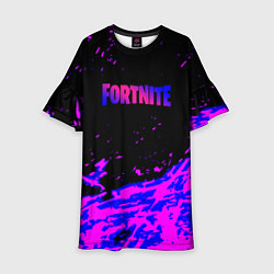 Детское платье Fortnite neon logo steel