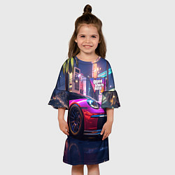 Платье клеш для девочки GTA 6 auto, цвет: 3D-принт — фото 2