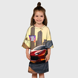 Платье клеш для девочки GTA 6 Vice city, цвет: 3D-принт — фото 2