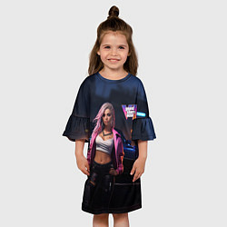 Платье клеш для девочки GTA 6 девушка у машины, цвет: 3D-принт — фото 2