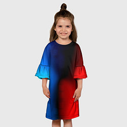 Платье клеш для девочки Неоновый градиент краски, цвет: 3D-принт — фото 2