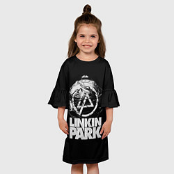 Платье клеш для девочки Linkin Park рэп-метал, цвет: 3D-принт — фото 2