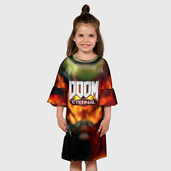 Платье клеш для девочки Doom eternal games, цвет: 3D-принт — фото 2