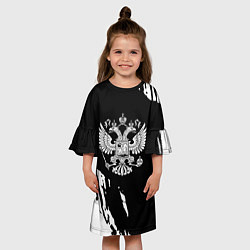 Платье клеш для девочки Герб великой страны Россия краски, цвет: 3D-принт — фото 2