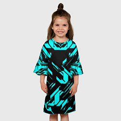 Платье клеш для девочки Айзек стиль неоновый броня, цвет: 3D-принт — фото 2
