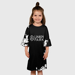 Платье клеш для девочки Linkin Park рок бенд, цвет: 3D-принт — фото 2