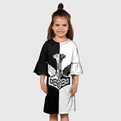 Платье клеш для девочки Волки и молот Тора, цвет: 3D-принт — фото 2
