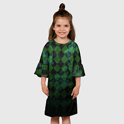 Платье клеш для девочки Ромбовой паттерн, цвет: 3D-принт — фото 2