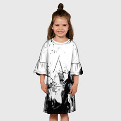 Платье клеш для девочки Assassins Creed fire, цвет: 3D-принт — фото 2