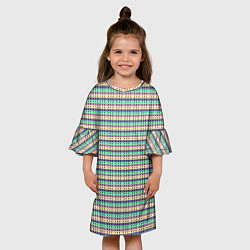 Платье клеш для девочки Полосатый в точечку, цвет: 3D-принт — фото 2
