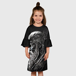 Платье клеш для девочки Лидер викингов, цвет: 3D-принт — фото 2