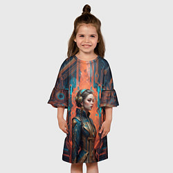 Платье клеш для девочки Юная княжна, цвет: 3D-принт — фото 2